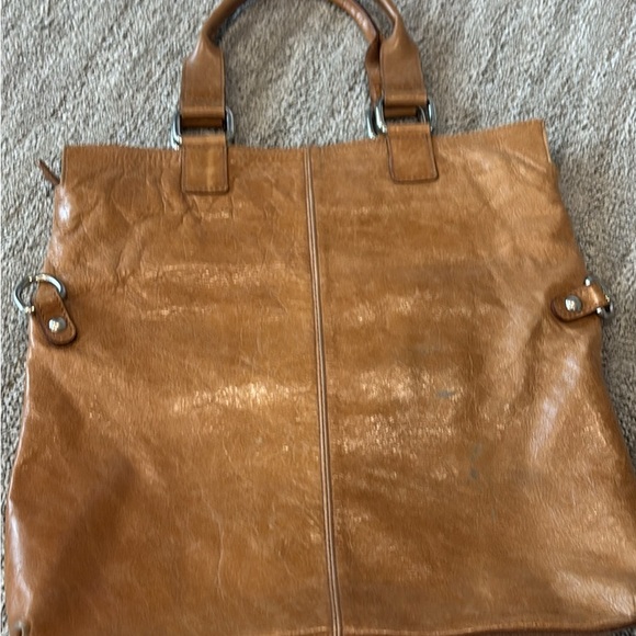 Garnet Hill Tan Leather Tote Bag - Picture 5 of 8